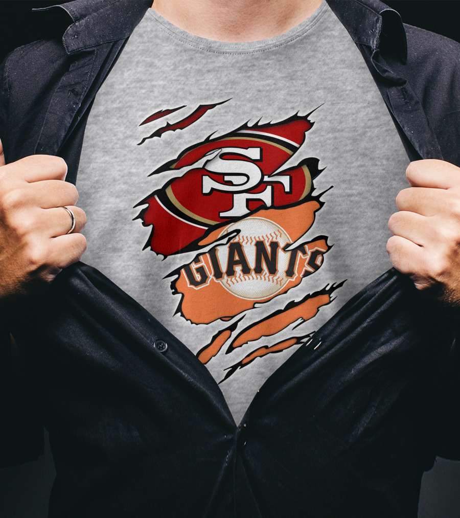 Giants Sf 49ers Baseball Football Combination T-Shirt