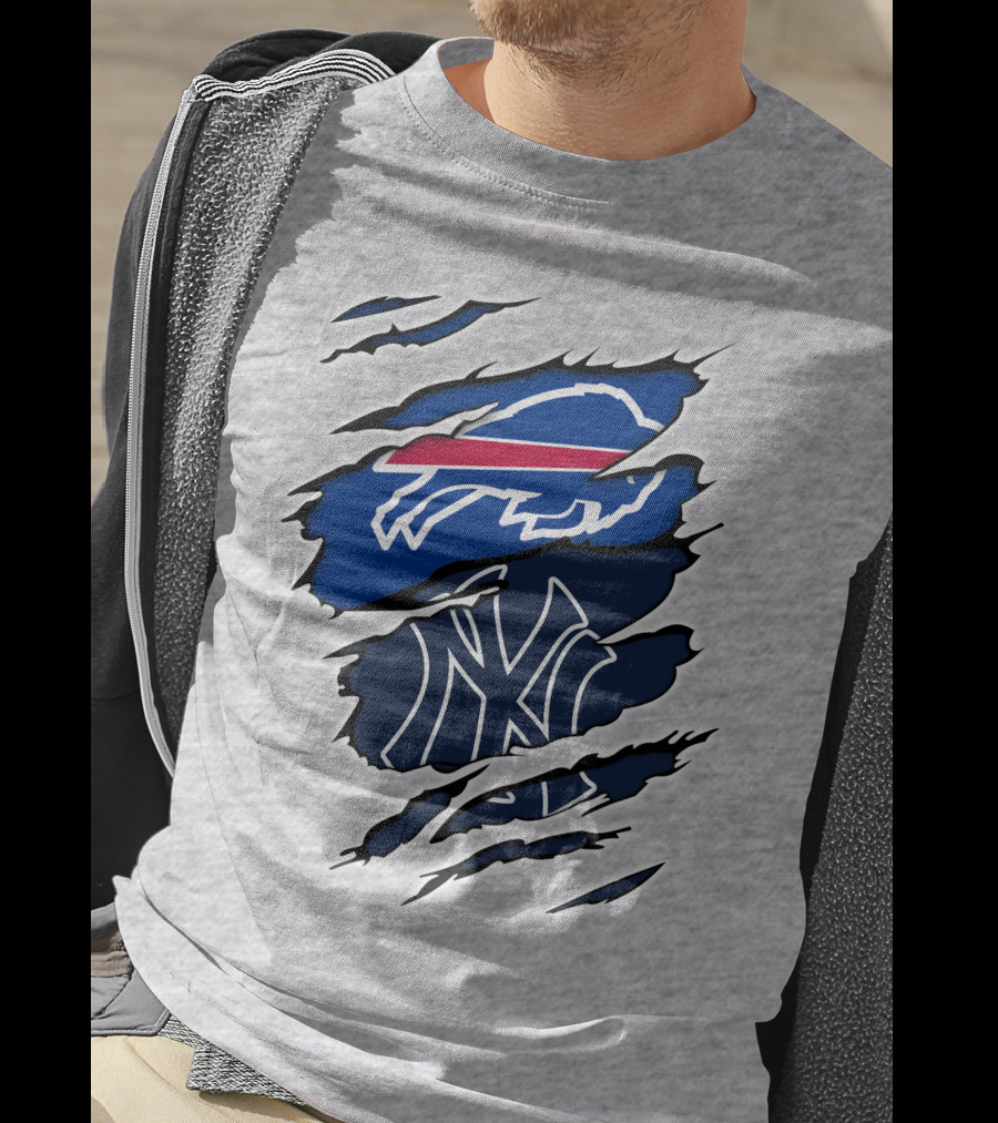 Buffalo Bills New York Yankees Ripped T-Shirt