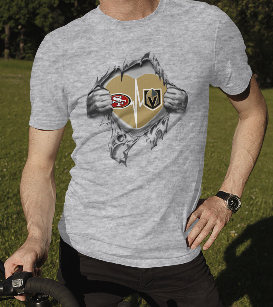 Golden Knights 49ers Heartbeat Passion Fan T-Shirt