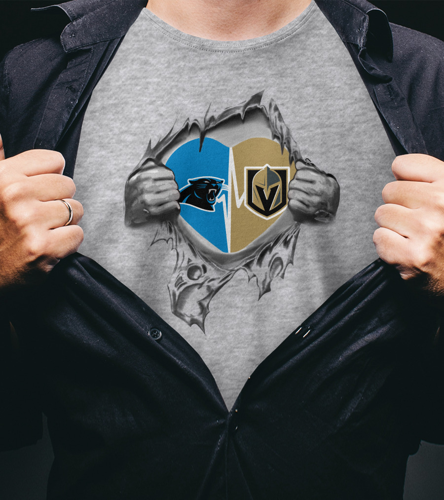 Golden Knights And Panthers Heart T-Shirt