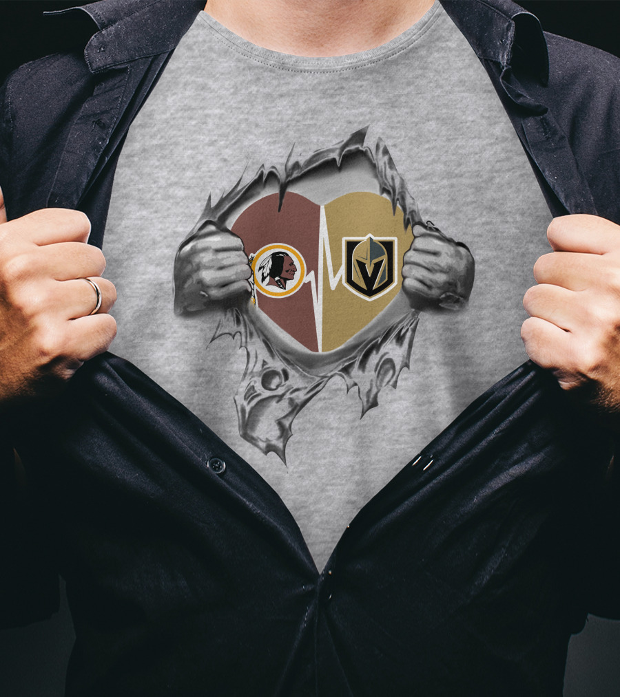 Golden Knights Redskins Heartbeat Fan Passion T-Shirt