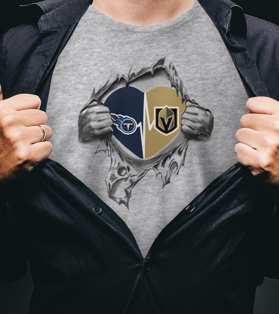 Golden Knights Titans Heartbeat Symbol In My Heart T-Shirt