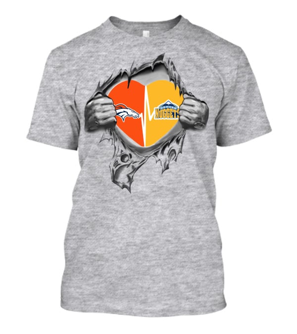 Denver Broncos Nuggets Heartbeat Loyalty T-Shirt