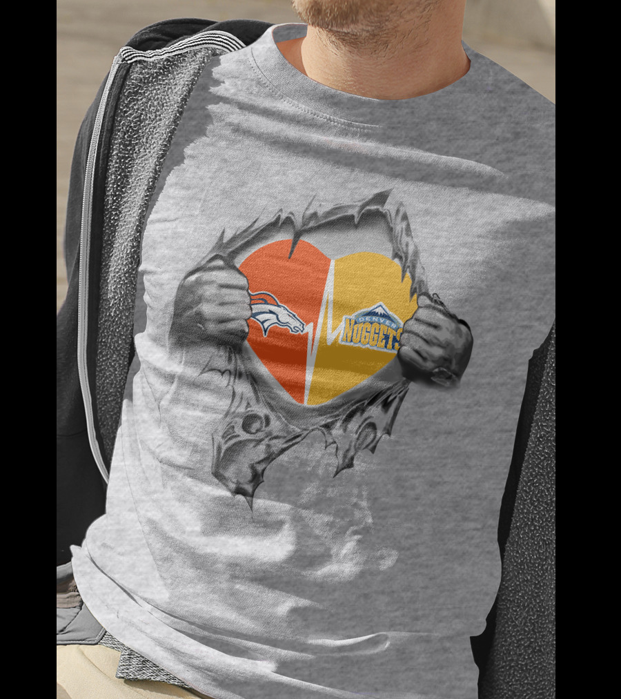 Denver Broncos Nuggets Heartbeat Loyalty T-Shirt