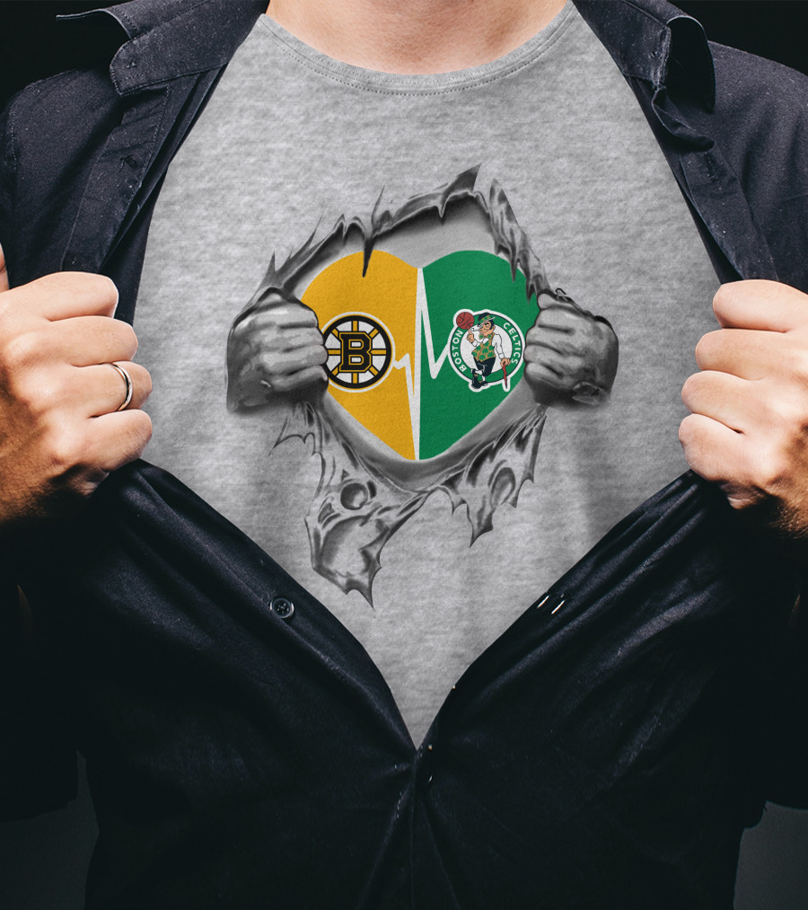 Bruins Celtics Heartfelt Loyalty With Logos And Symbols T-Shirt