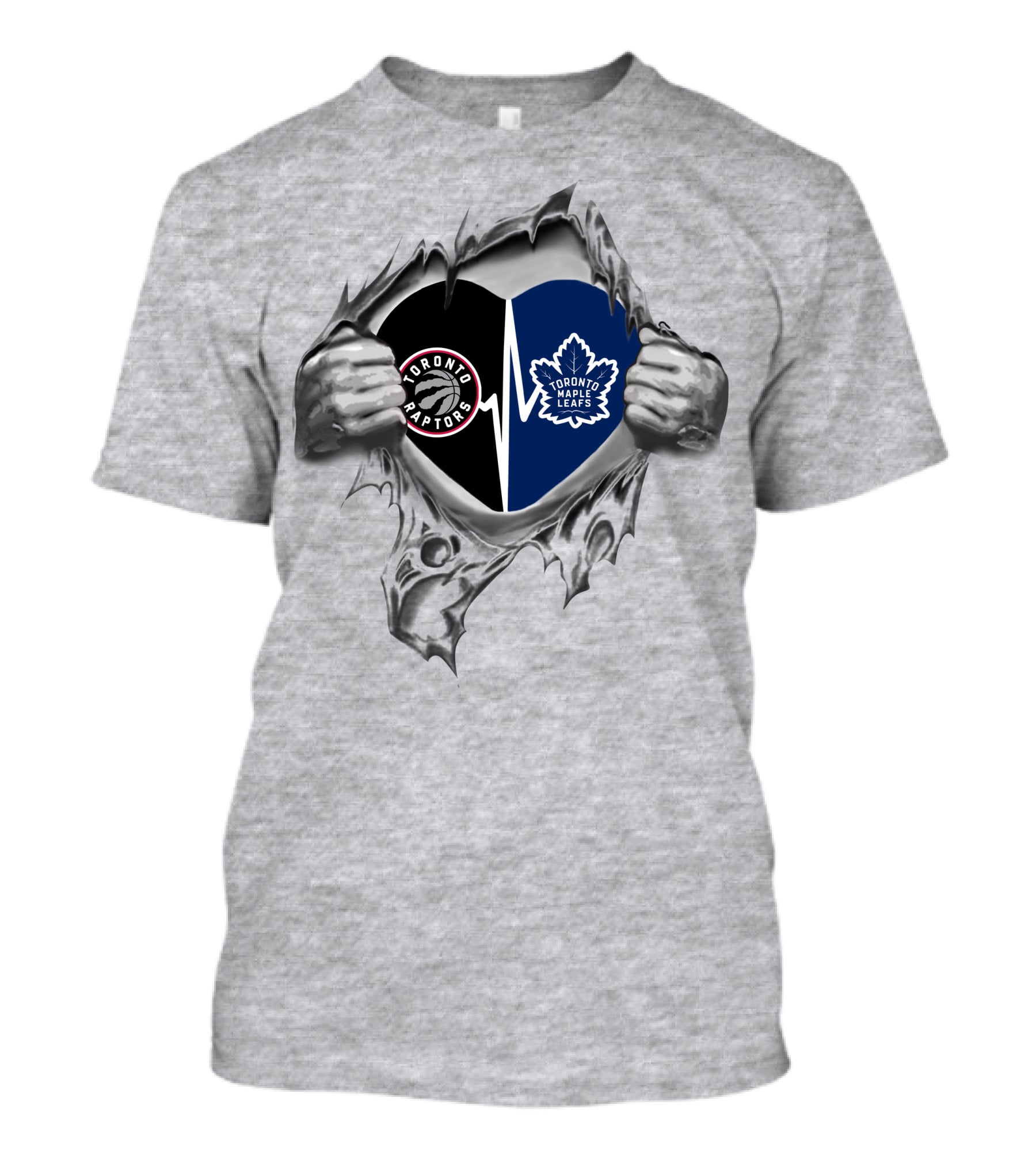 Toronto Raptors Maple Leafs Heart Torn T-Shirt