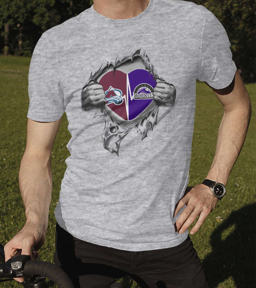 Colorado Rockies Avalanche Heartbeat Passion T-Shirt