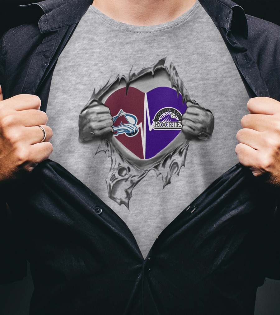 Colorado Rockies Avalanche Heartbeat Passion T-Shirt