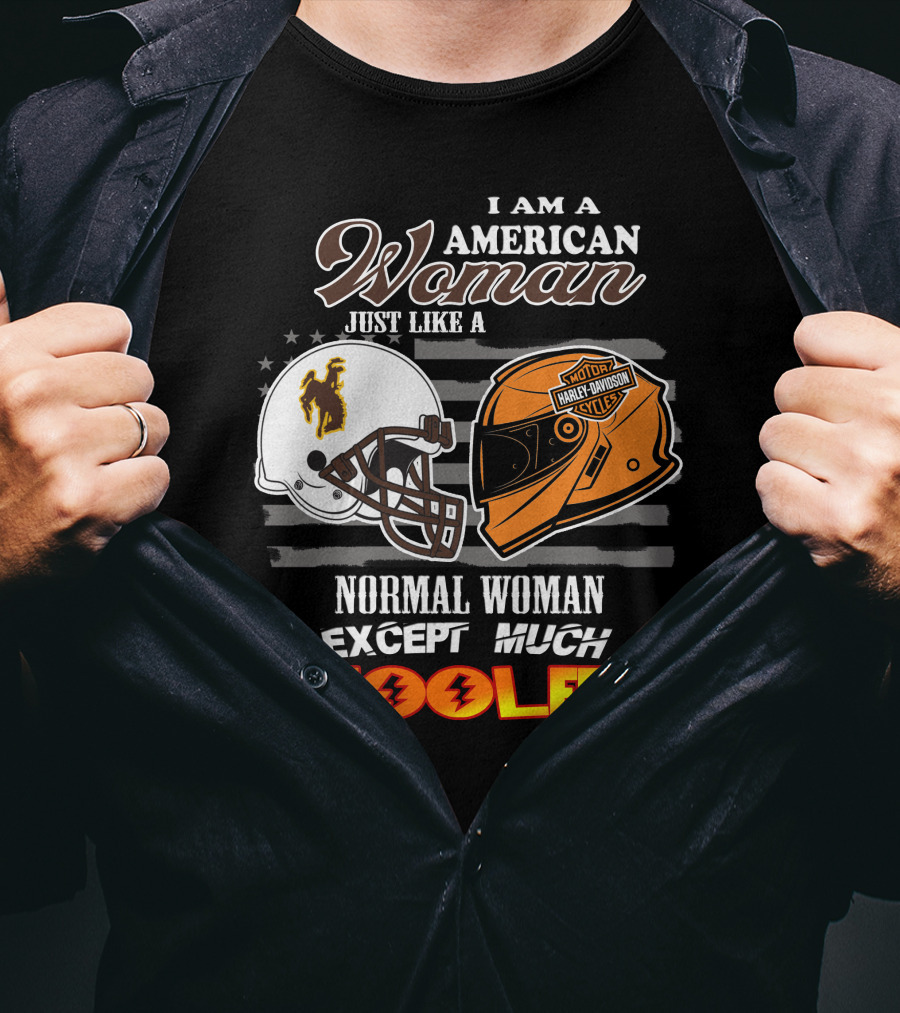 Wyoming Cowboys Harley Davidson Woman American Much Cooler T-Shirt