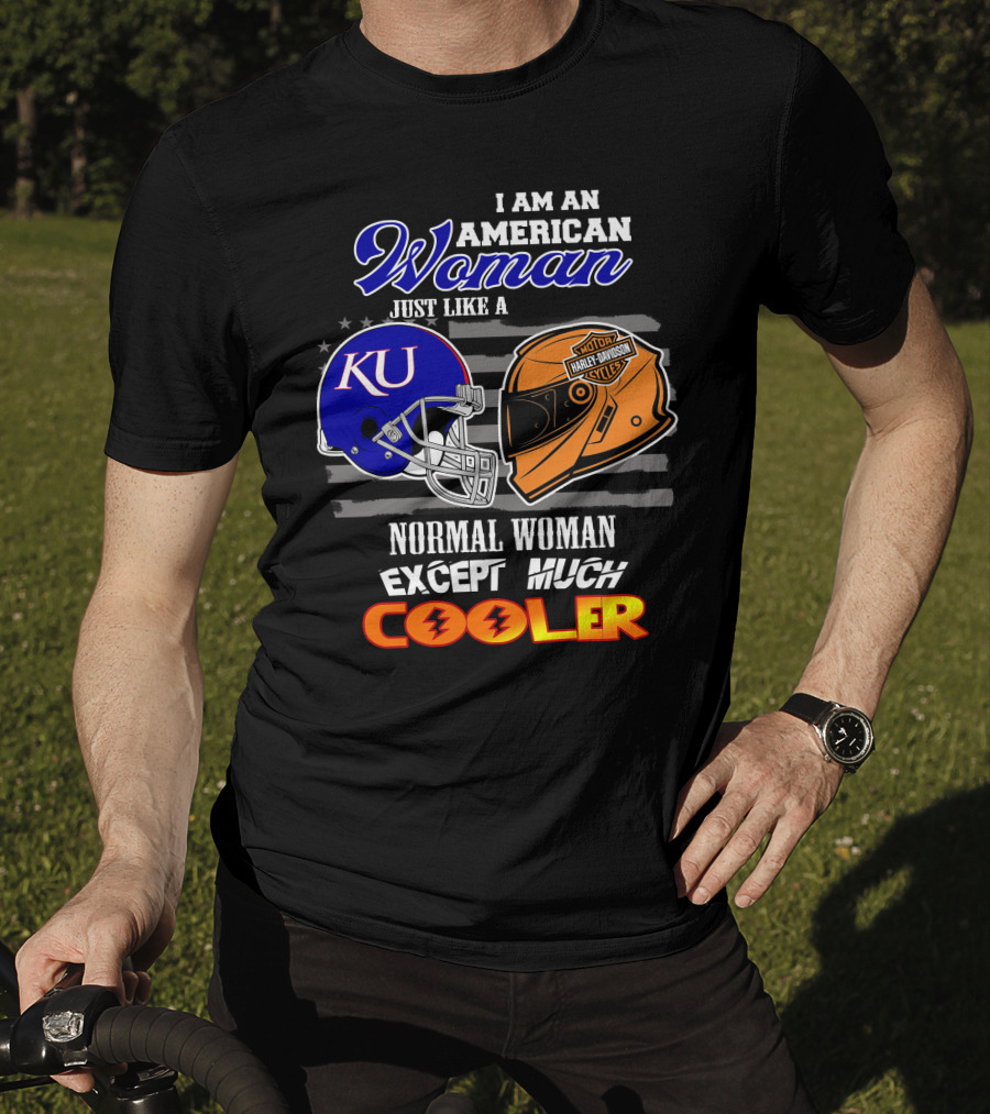 American Woman Ku Helmet Harley Davidson Cooler T-Shirt