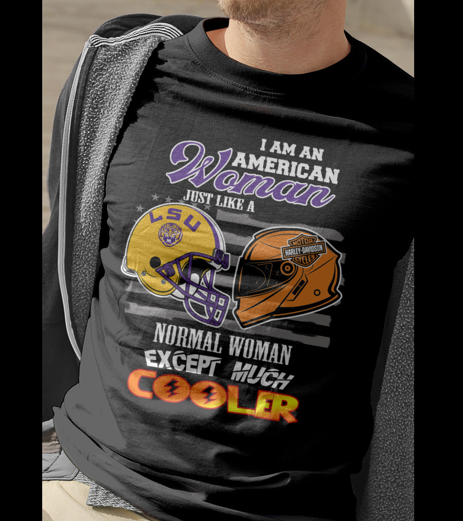 American Woman Lsu Tigers Harley Davidson Cooler T-Shirt