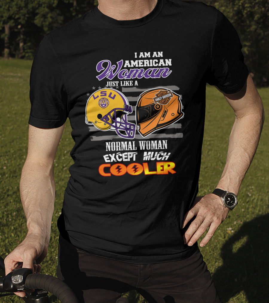 American Woman Lsu Tigers Harley Davidson Cooler T-Shirt