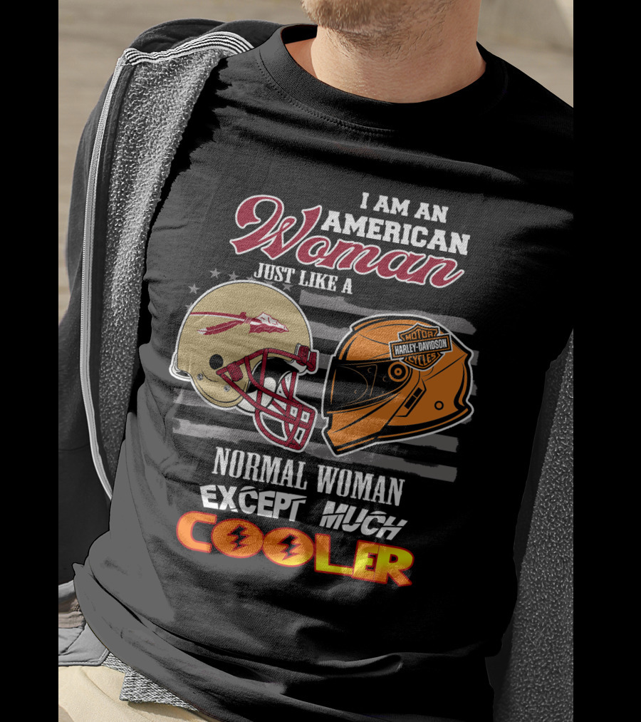 American Woman Harley Davidson Seminoles Helmet Cooler T-Shirt