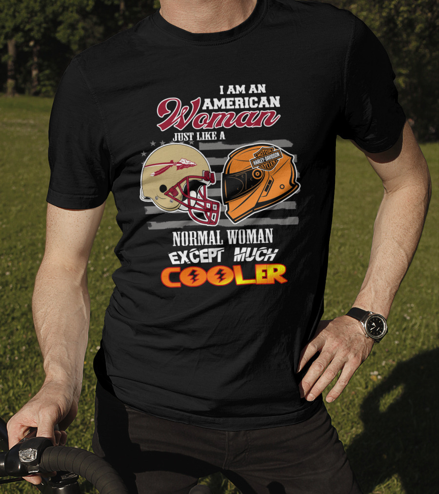 American Woman Harley Davidson Seminoles Helmet Cooler T-Shirt