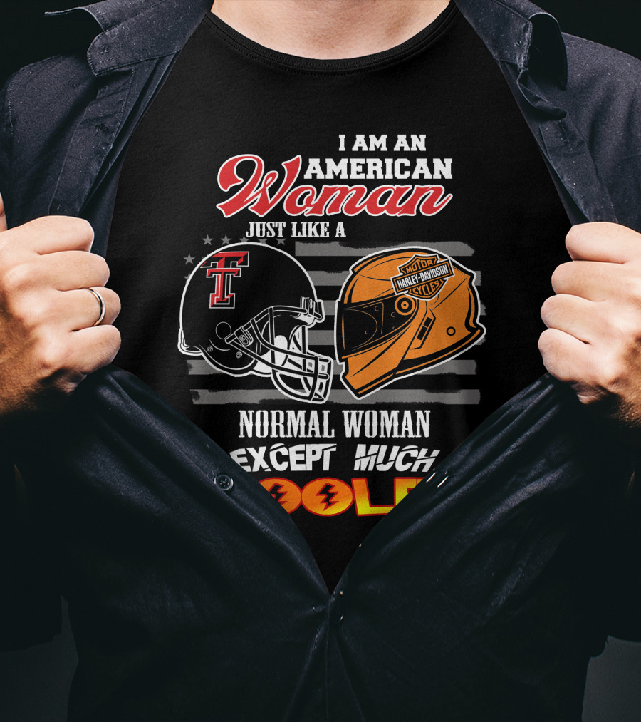 American Woman Texas Tech Harley Davidson Helmet Cooler T-Shirt
