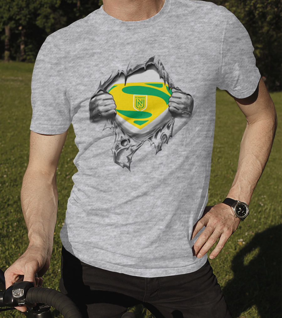 FC Nantes Super Man Emblem Tear Reveal T-Shirt