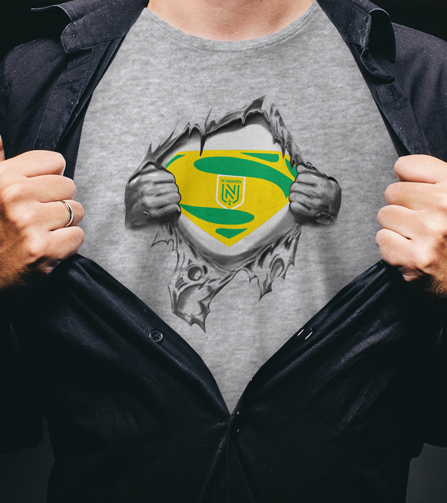 FC Nantes Super Man Emblem Tear Reveal T-Shirt