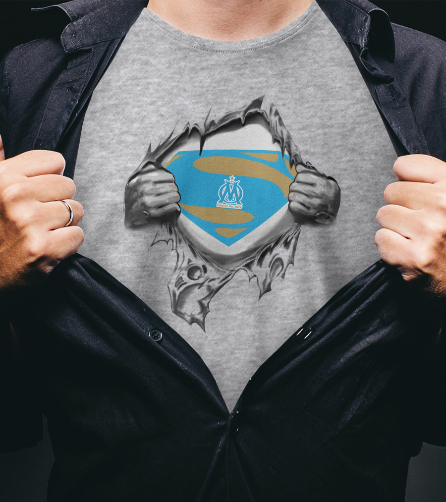 Olympique De Marseille Superman Crest Unveiling T-Shirt