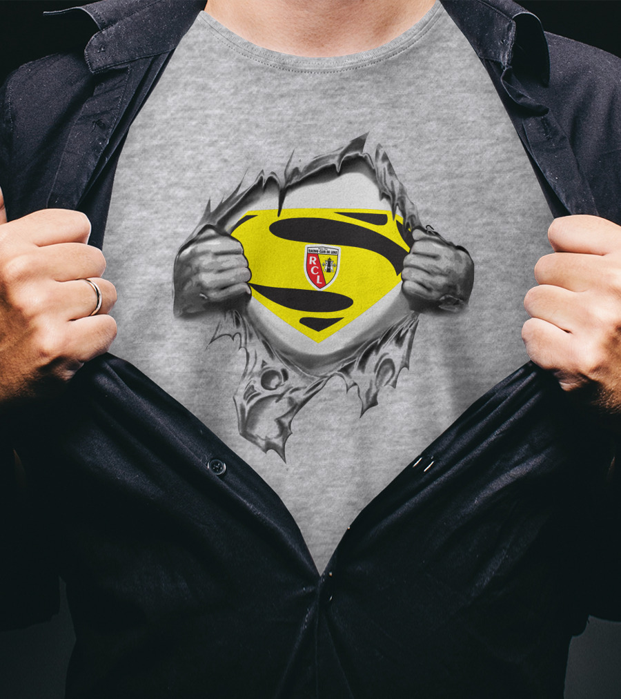 RC Lens Superman Shield Emblem With Hands Ripped T-Shirt