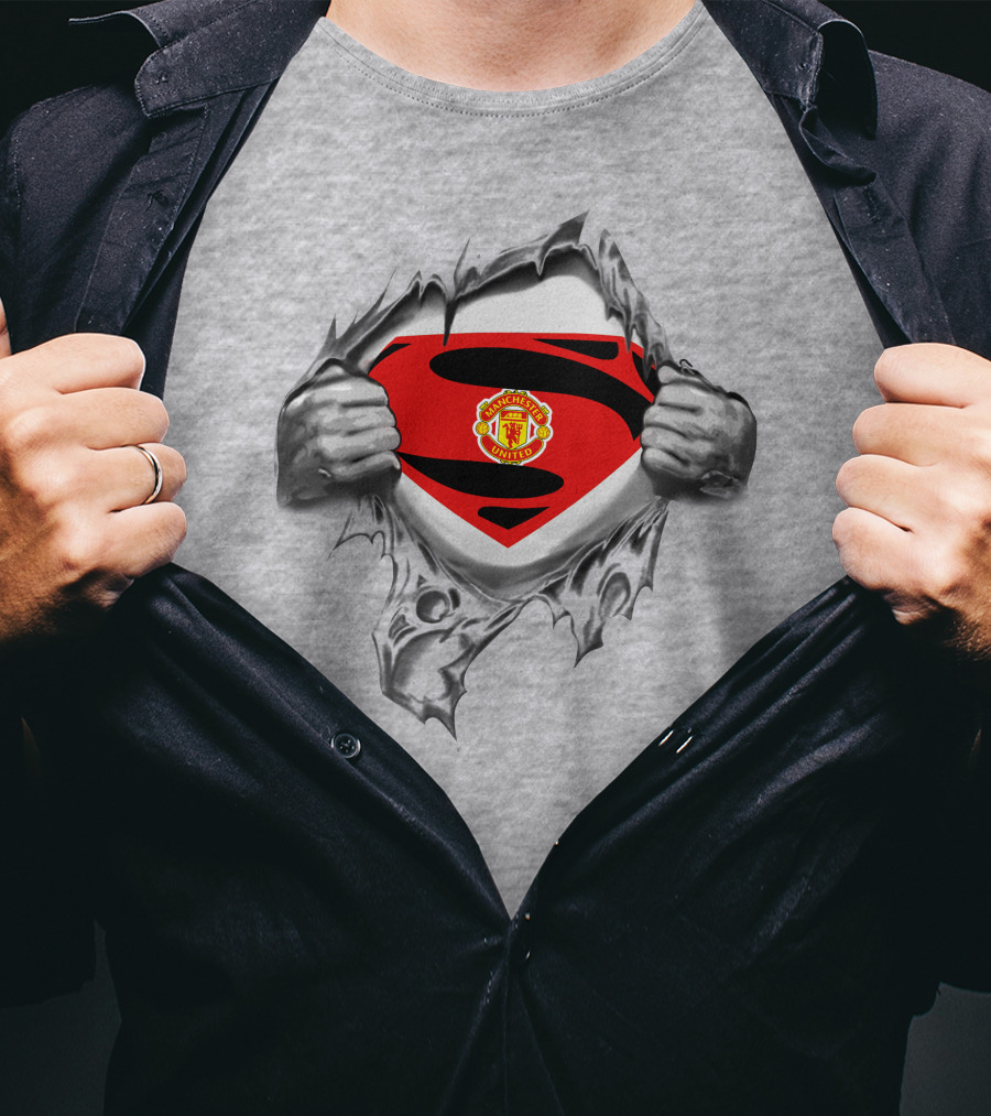 Pl Manchester United Superman Logo Emblem With Iconic Crest T-Shirt