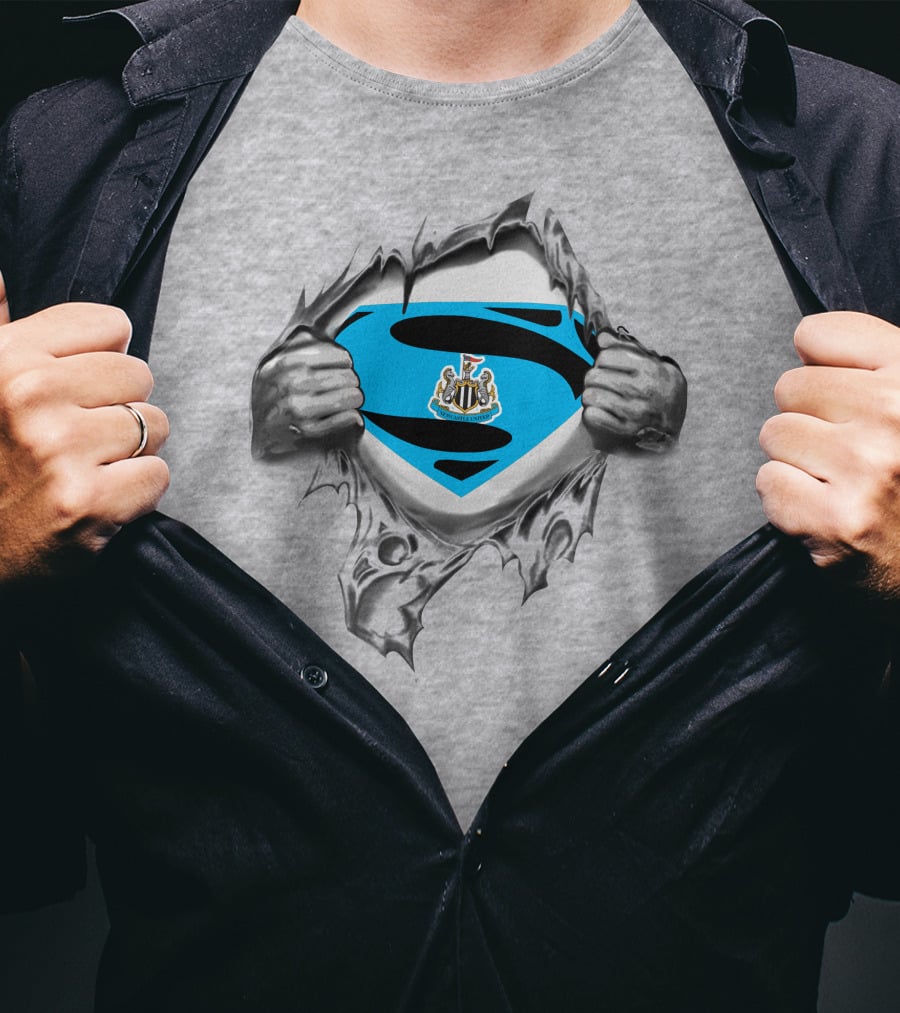 Newcastle United Superman Crest Logo Burst T-Shirt