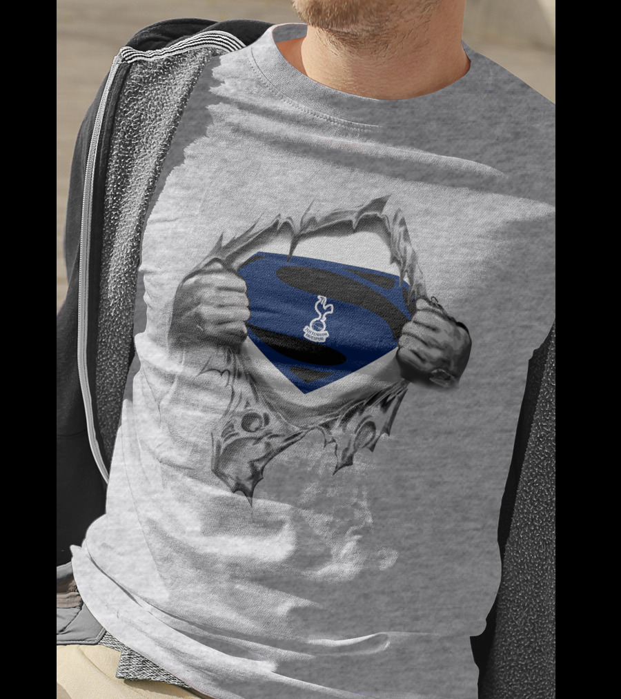 Tottenham Hotspur Superman Emblem Ripped Chest T-Shirt