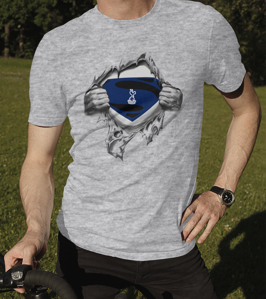 Tottenham Hotspur Superman Emblem Ripped Chest T-Shirt