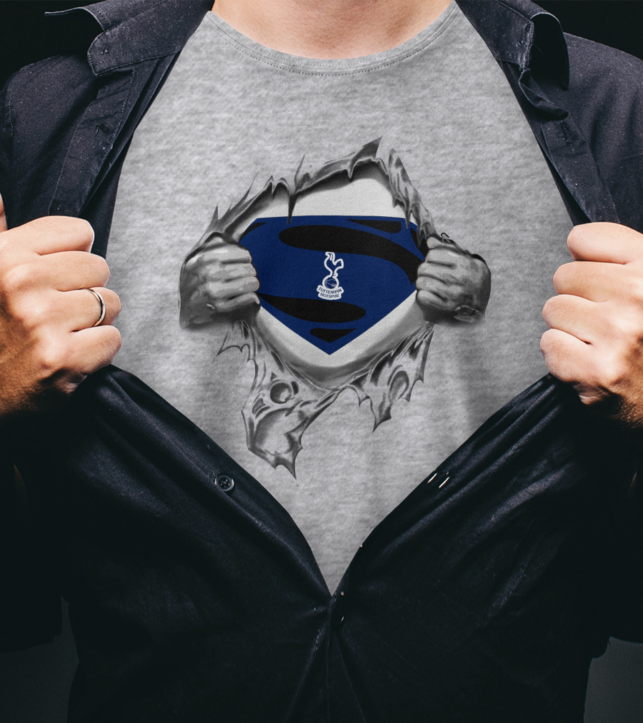 Tottenham Hotspur Superman Emblem Ripped Chest T-Shirt