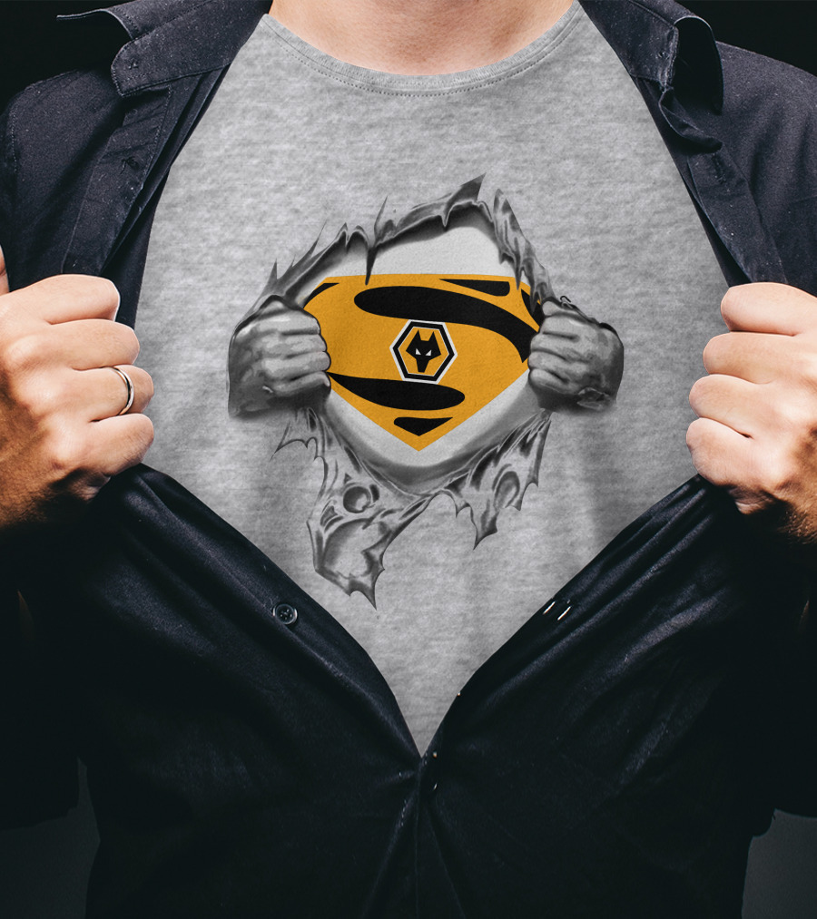 Wolverhampton Wanderers Superman Shield Logo Tear T-Shirt