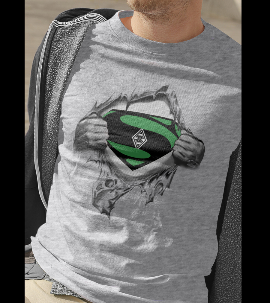 Borussia Mönchengladbach Superman Logo DFL Emerald Shield T-Shirt