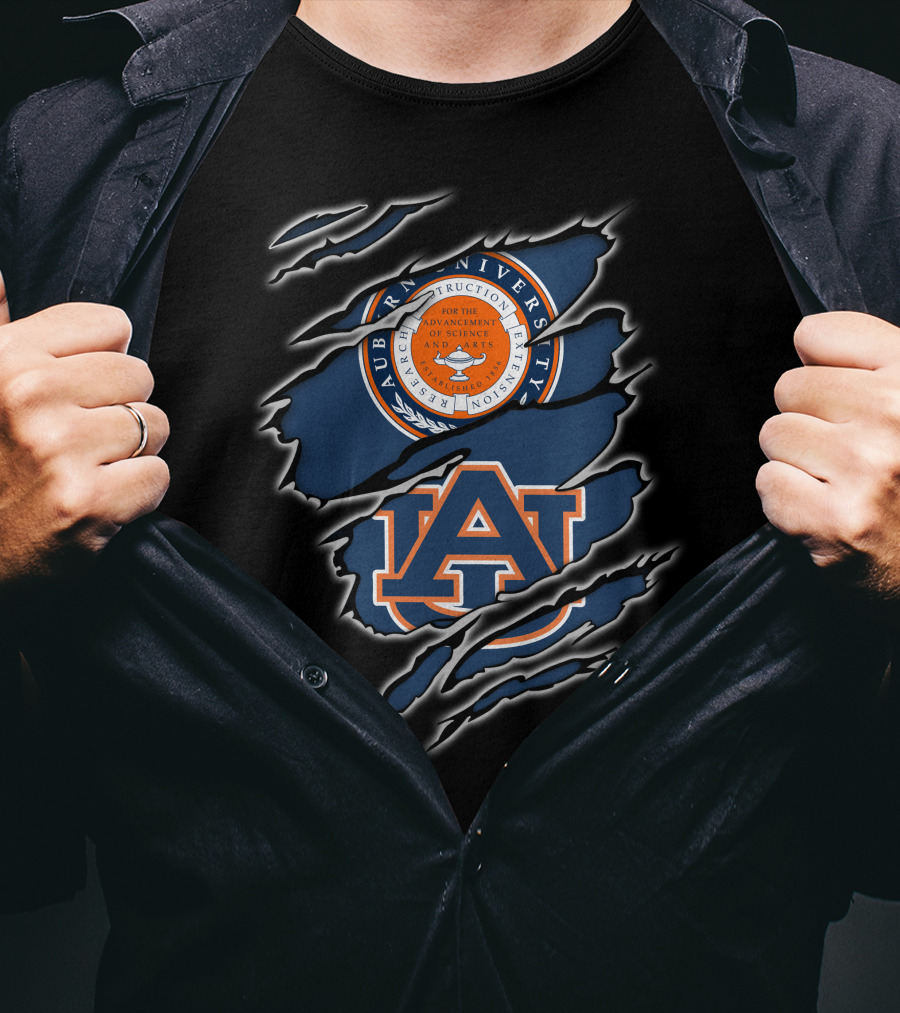 Auburn University Seal And AU Logo Claw Marks T-Shirt