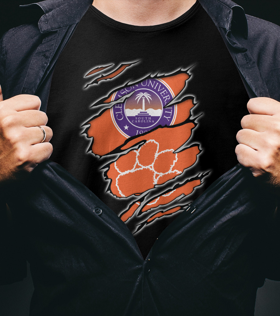 Clemson University South Carolina Paw Claw Marks T-Shirt