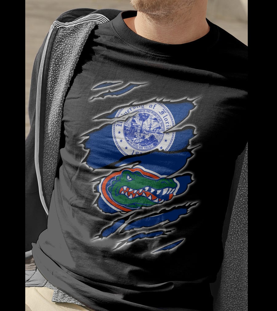 University Of Florida Gators Logo With New York Seal T-Shirt