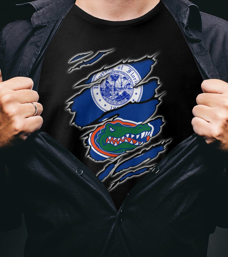 University Of Florida Gators Logo With New York Seal T-Shirt