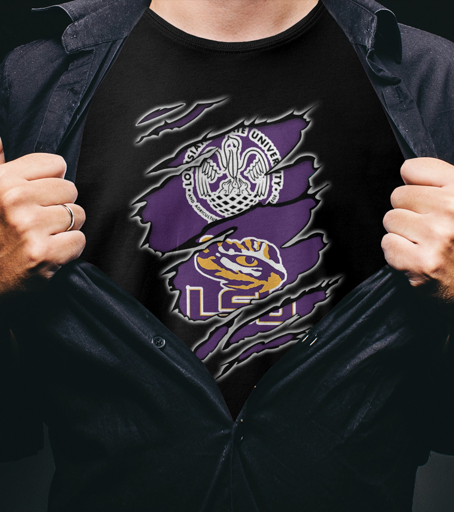 LSU Tigers Louisiana State University Logo Claw Marks T-Shirt