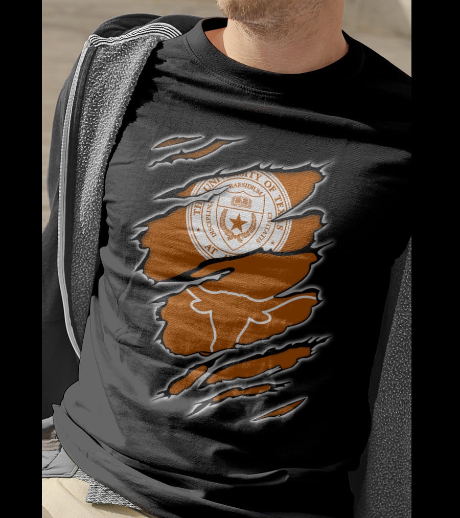 University Of Texas Longhorn NCAA Emblem Claw Marks T-Shirt