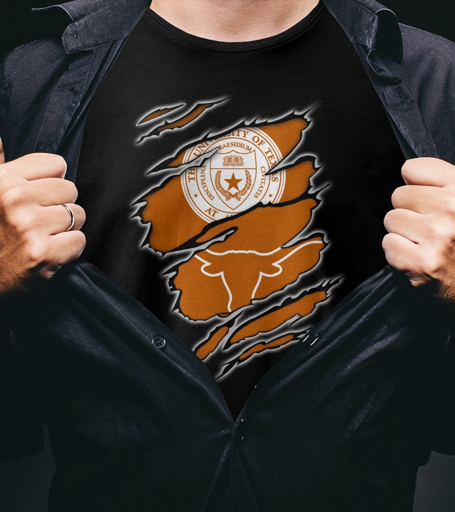 University Of Texas Longhorn NCAA Emblem Claw Marks T-Shirt