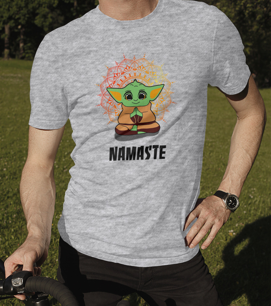 Baby Yoda Namaste Meditate Mandala T-Shirt