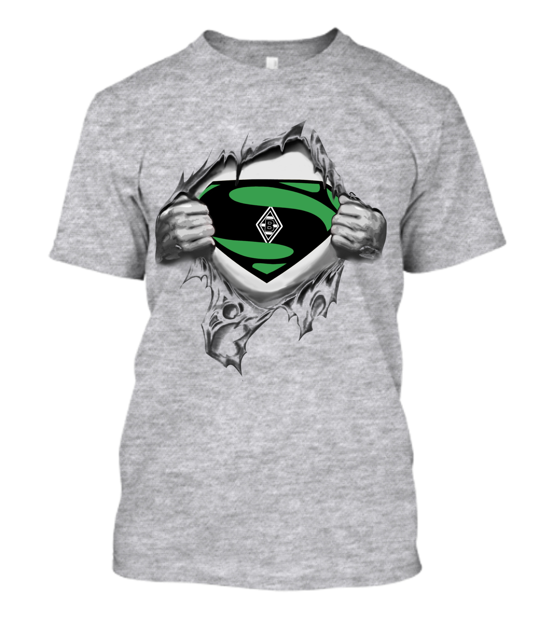 Borussia Monchengladbach B Logo Superman Crest Reveal Iconic Heroic T-Shirt