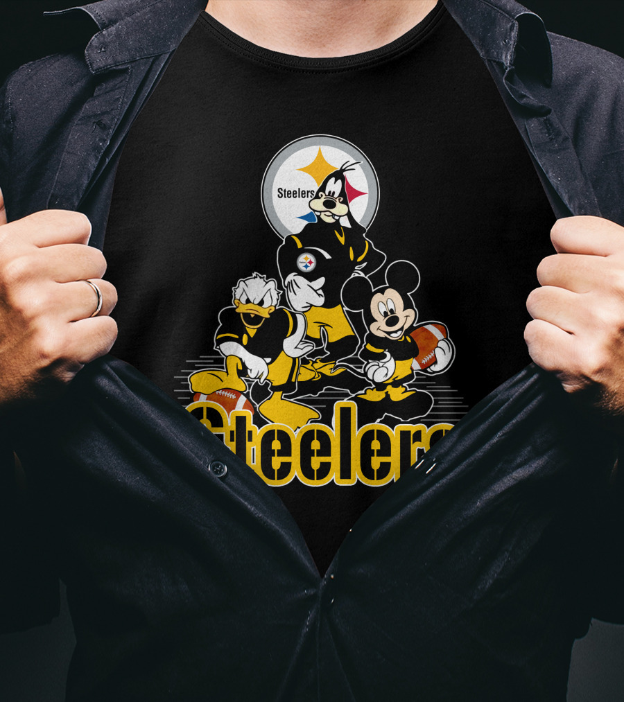 Steelers Mickey Donald Goofy Football Team Friendship T-Shirt
