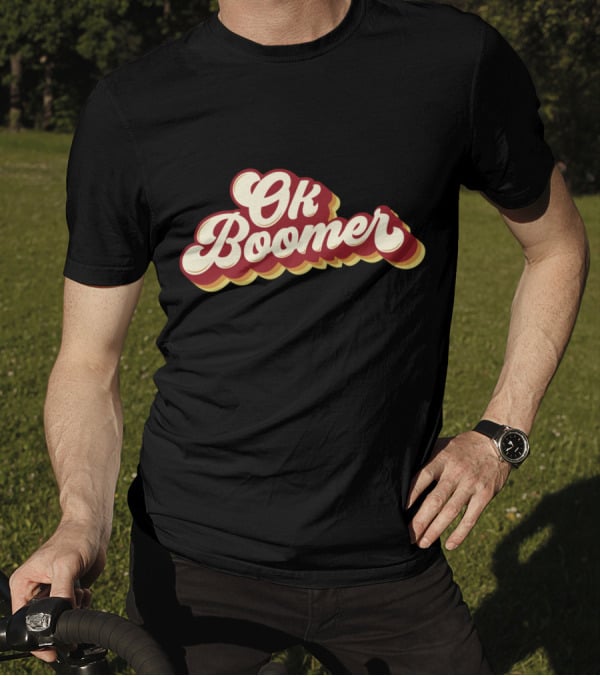 Ok Boomer Funny Meme Vintage Style Retro Typography T-Shirt