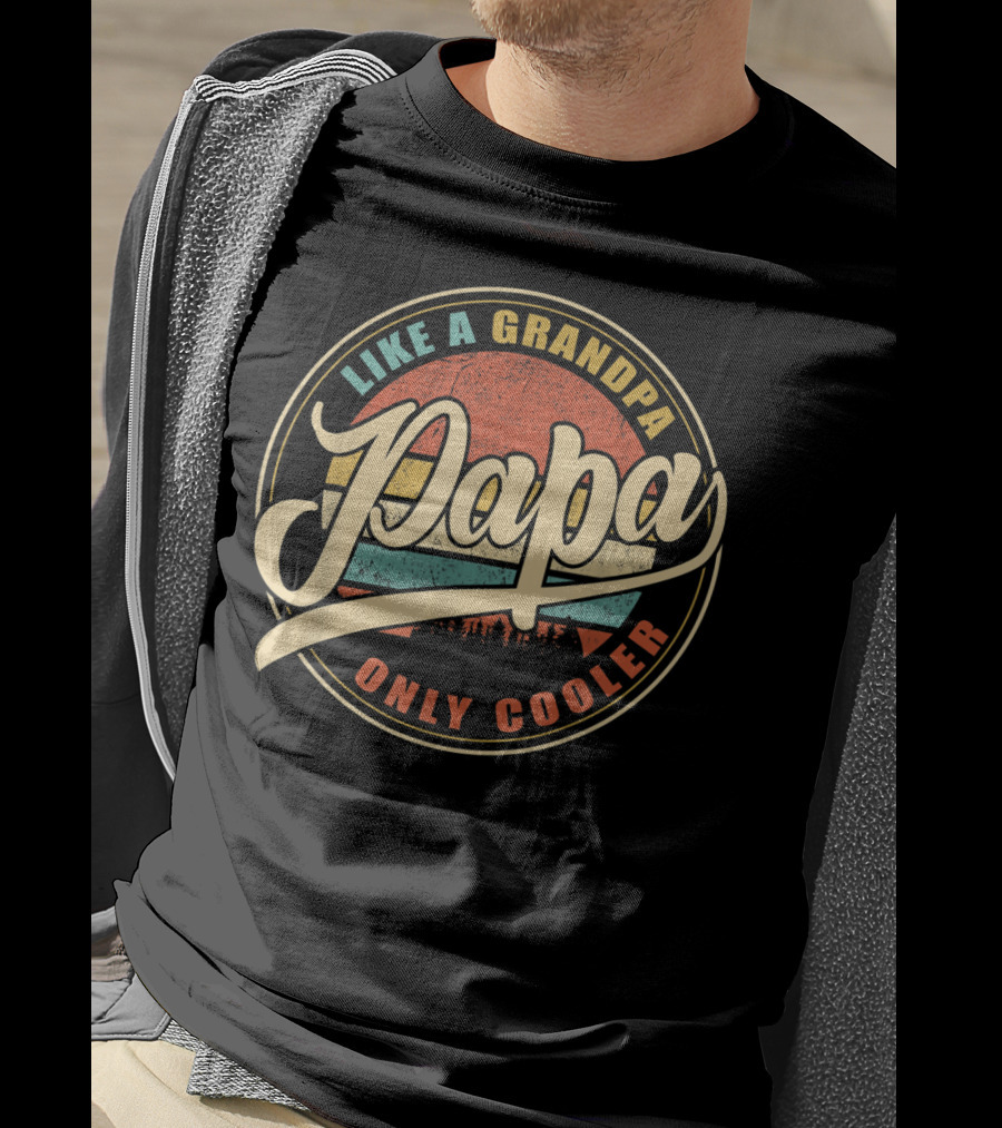 Vintage Papa Like A Grandpa Only Cooler T-Shirt
