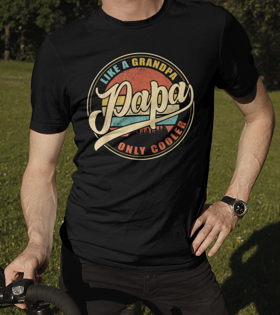 Vintage Papa Like A Grandpa Only Cooler T-Shirt