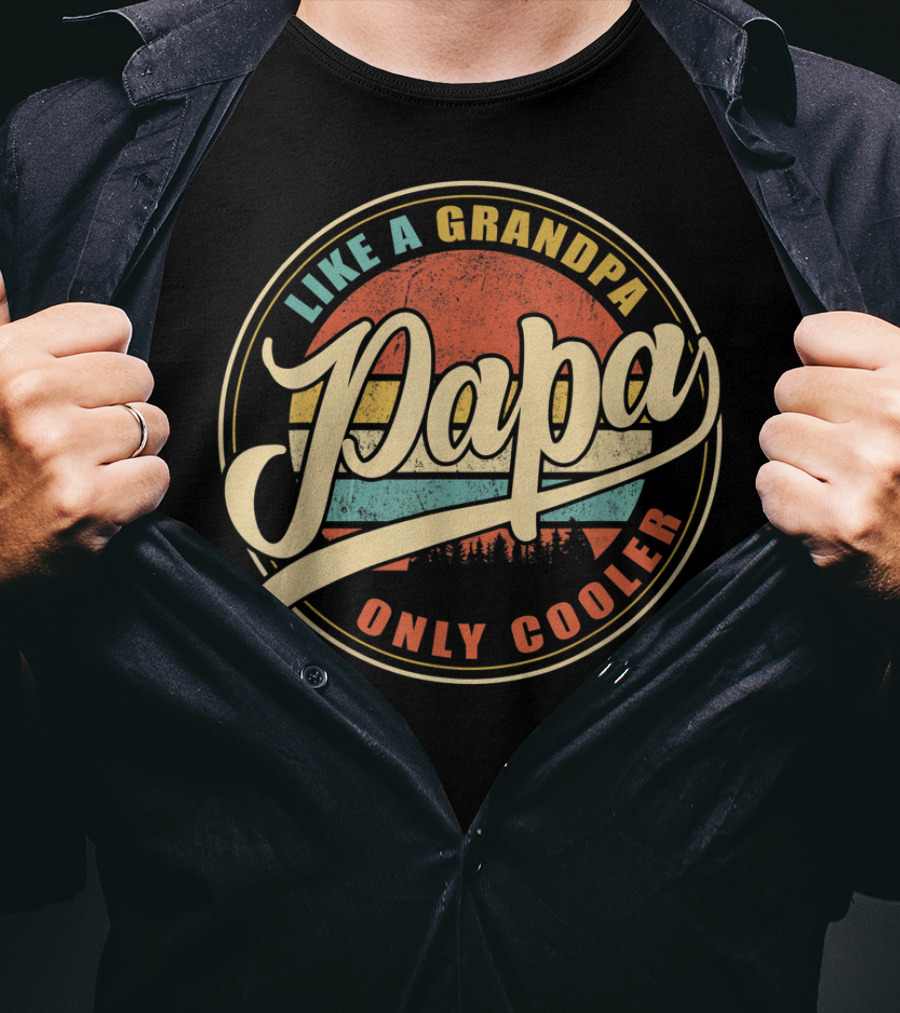 Vintage Papa Like A Grandpa Only Cooler T-Shirt
