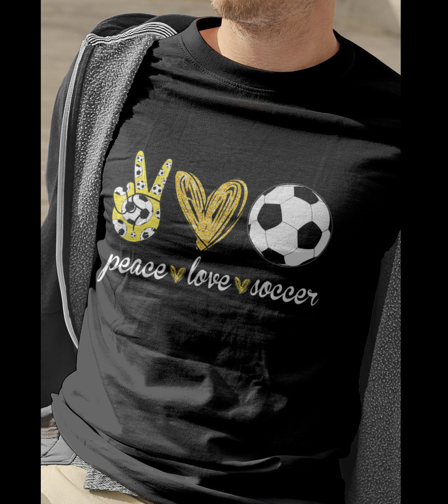 Peace Love Soccer Soccer Player Peace Love Soccer T-Shirt