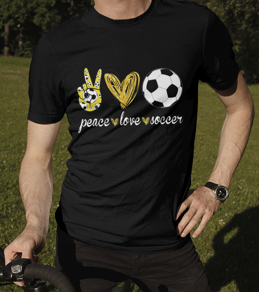 Peace Love Soccer Soccer Player Peace Love Soccer T-Shirt