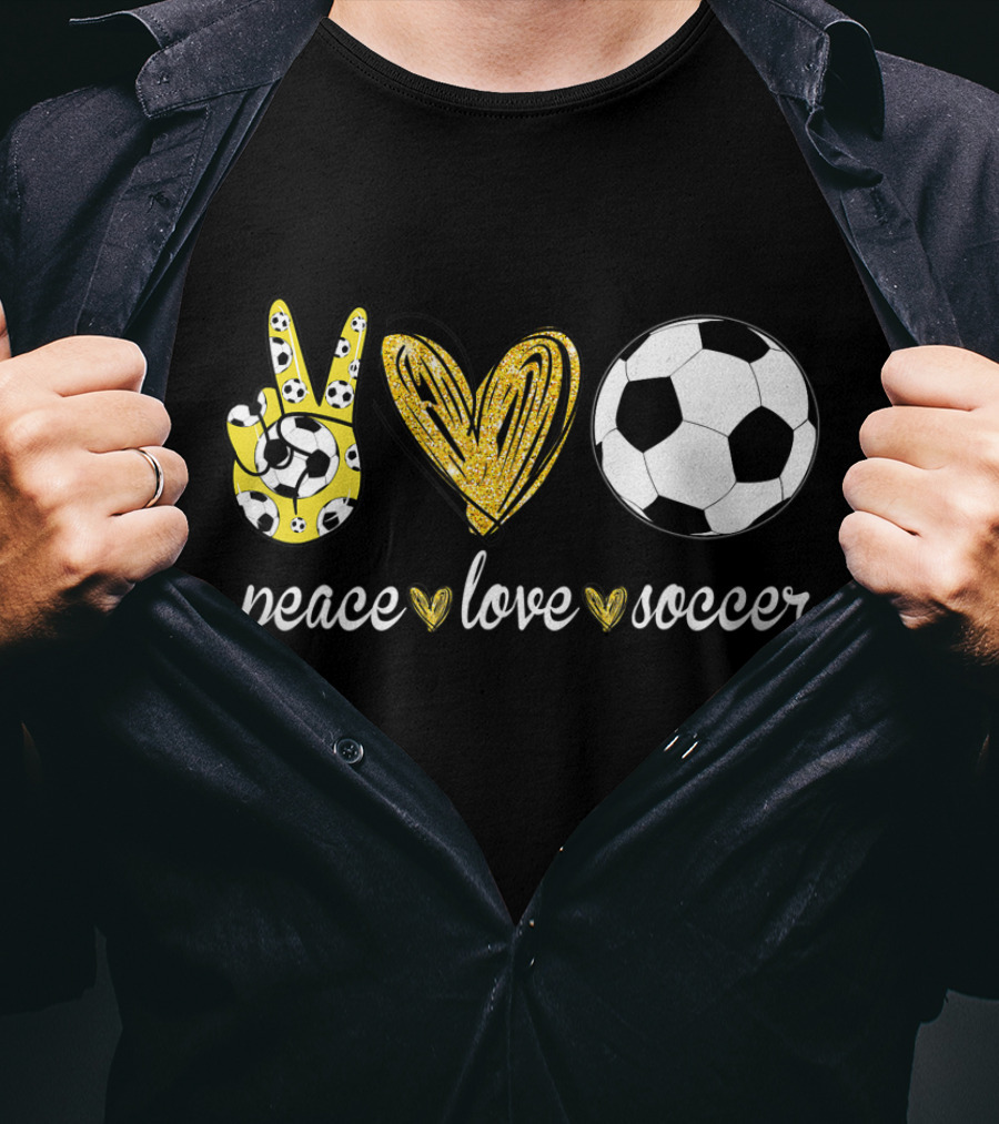 Peace Love Soccer Soccer Player Peace Love Soccer T-Shirt