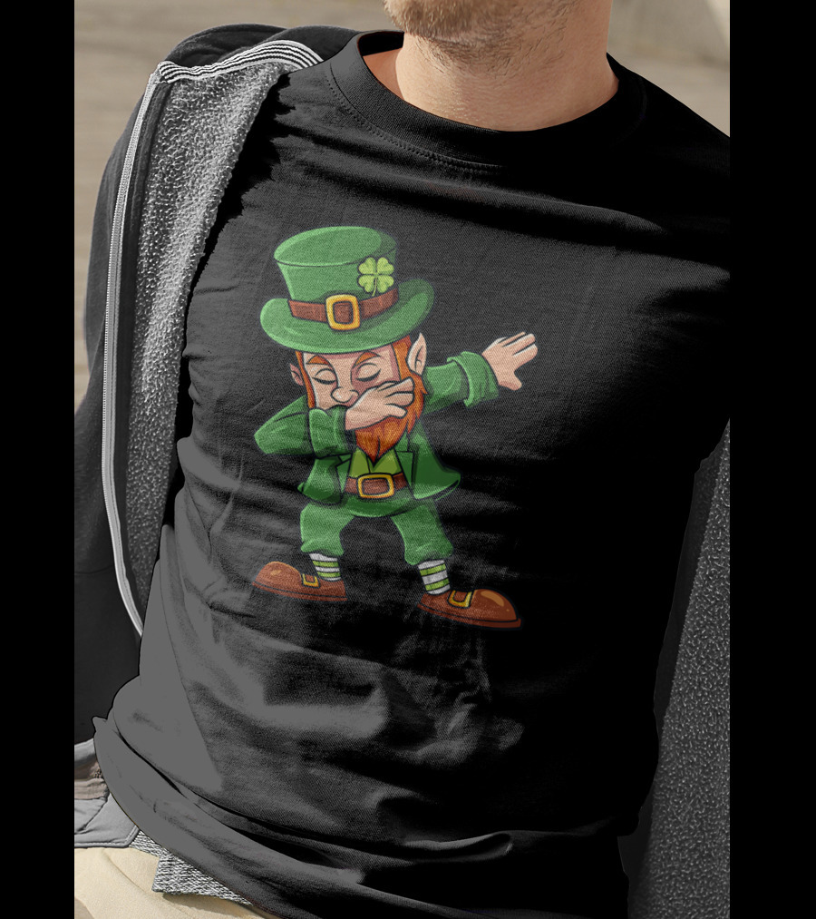 St Patricks Day Irish Leprechaun Dab Dance Iconic Lucky Shamrock T-Shirt