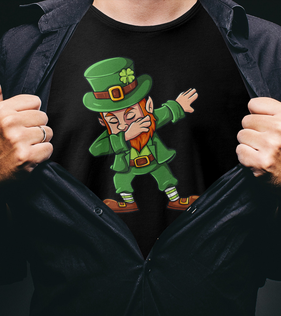 St Patricks Day Irish Leprechaun Dab Dance Iconic Lucky Shamrock T-Shirt