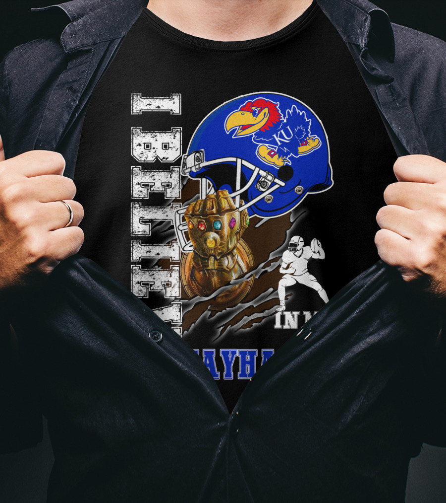 I Believe In My Jayhawks KU Fan Helmet Football Infinity Gauntlet T-Shirt
